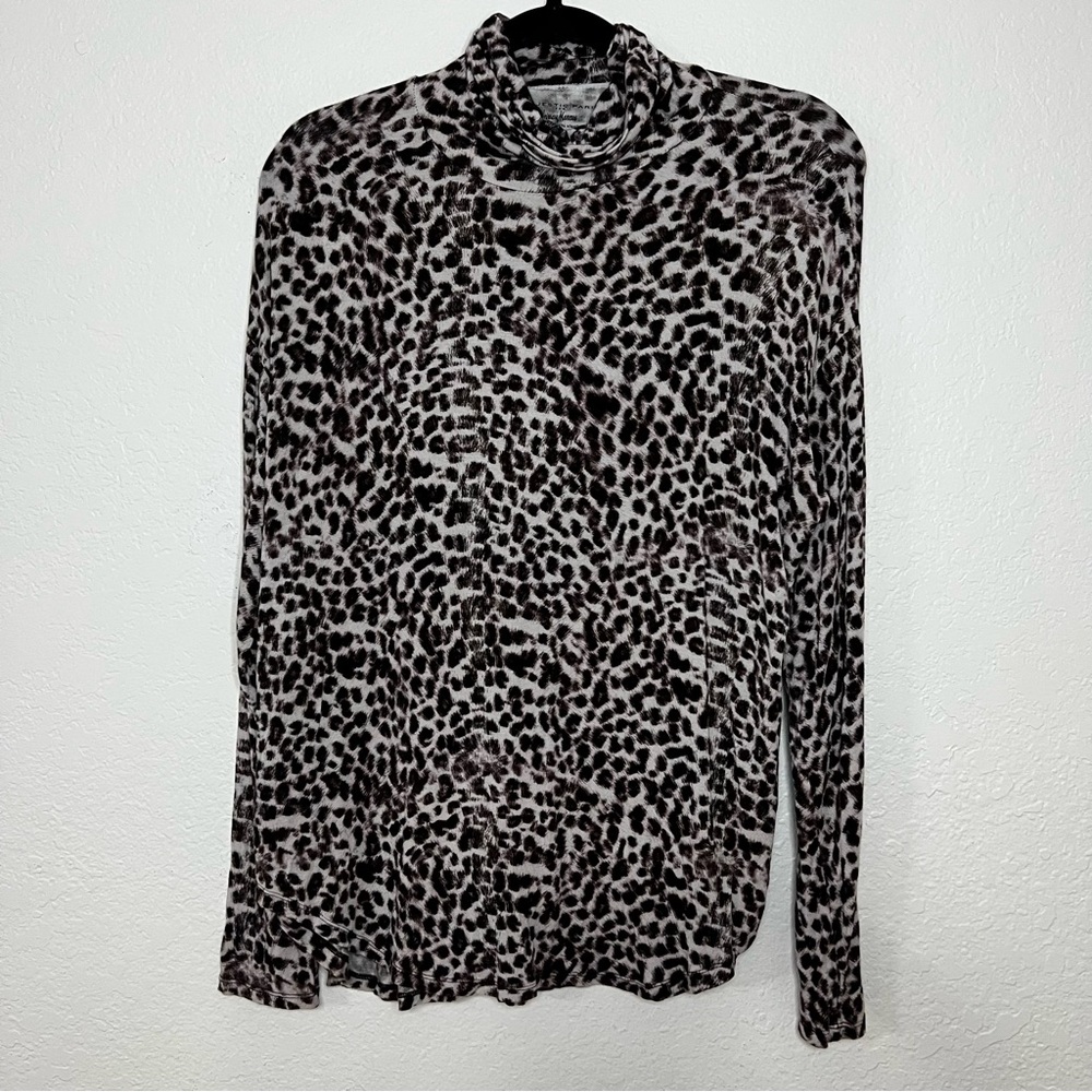Majestic Paris Neiman Marcus Leopard Print Luxury Turtleneck Women’s Size XL - 5